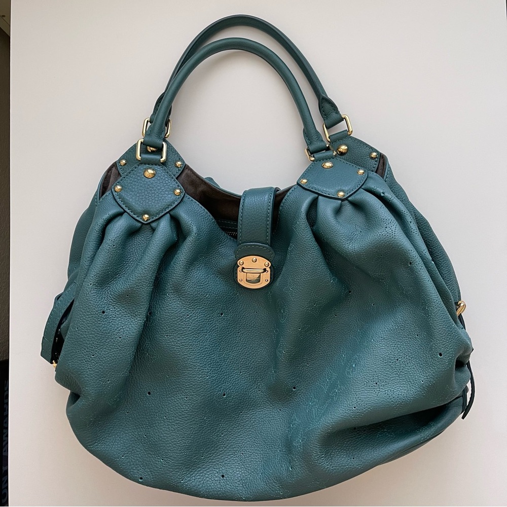 Louis Vuitton Mahina Large Green Monogram Leather Hobo Shoulder Bag